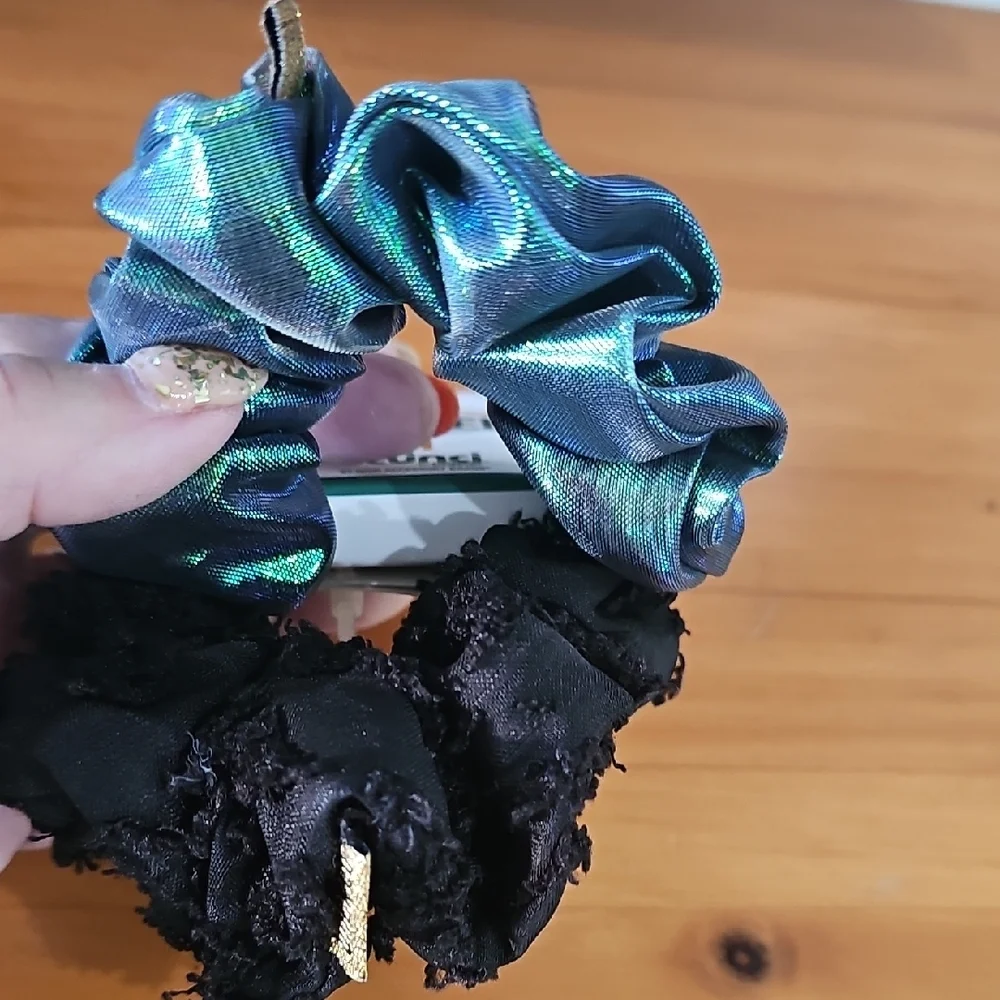 Scunci Wicked Blue and Green Scrunchie